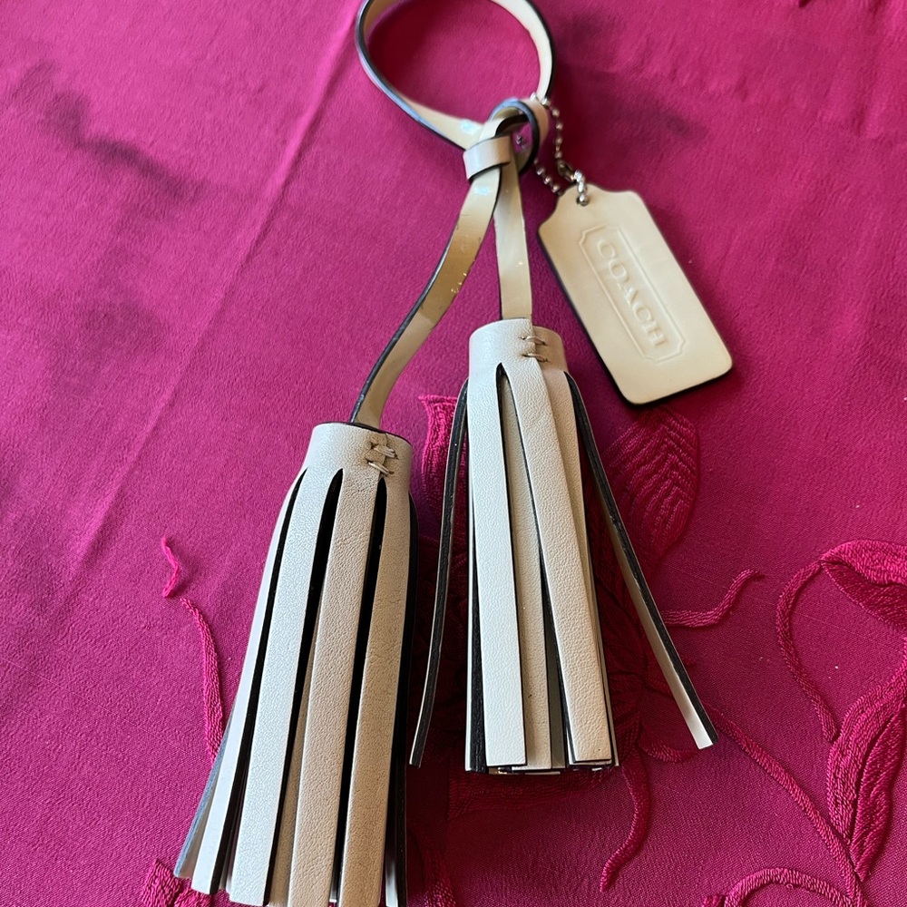 Coach Cream and Black Tassels and Tag - Picture 4 of 4